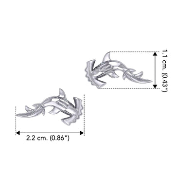 Hammerhead Shark Silver Post Earrings by Peter Stone TER2185 - Jewelry